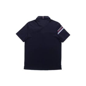 Contrast Colors StripesSport Casual Short Sleeve poloShirt Men s Blue