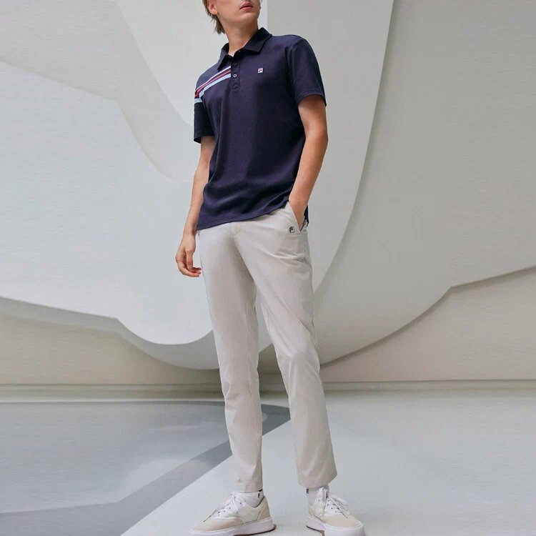 Contrast Colors StripesSport Casual Short Sleeve poloShirt Men s Blue
