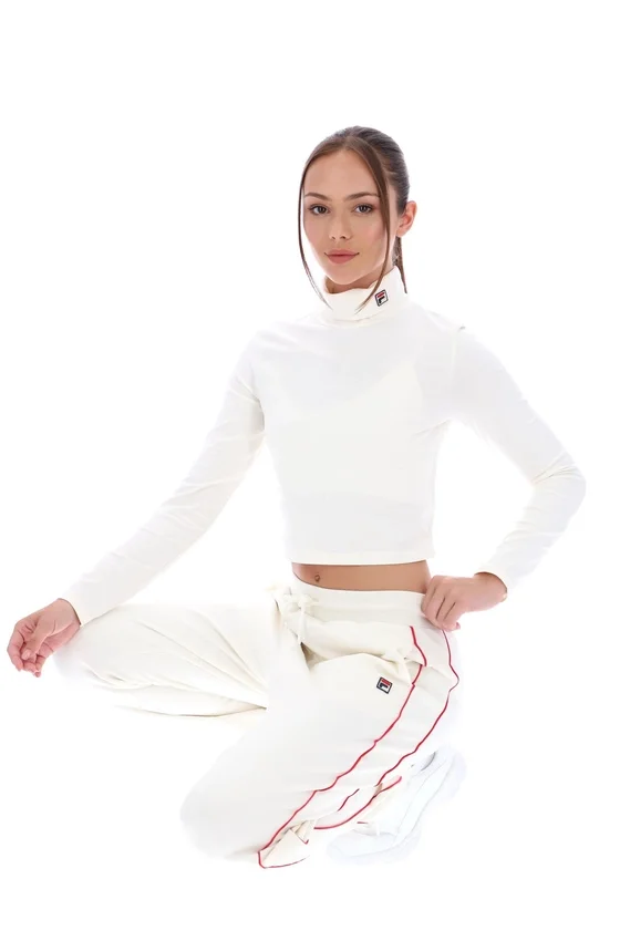 Cream Heidi Cropped Roll Neck Top