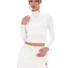 Cream Heidi Cropped Roll Neck Top