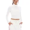 Cream Heidi Cropped Roll Neck Top
