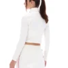 Cream Heidi Cropped Roll Neck Top