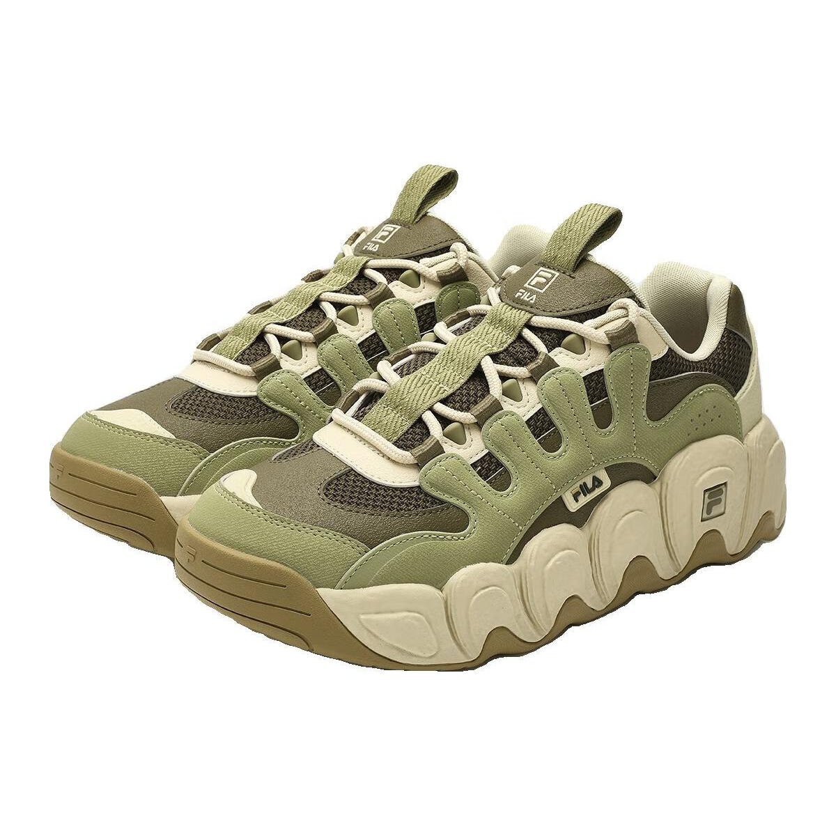 CROISSANT Chunky Sneakers "Green Beige"