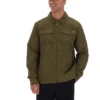 Dark Olive Kasa Zip-Through Overshirt