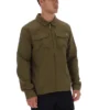Dark Olive Kasa Zip-Through Overshirt