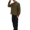 Dark Olive Kasa Zip-Through Overshirt