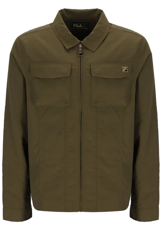 Dark Olive Kasa Zip-Through Overshirt
