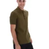 Dark Olive Sander Textured Knit Polo Shirt