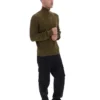 Dark Olive Stevie 1/4 Zip Funnel Neck Textured Knit