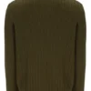Dark Olive Stevie 1/4 Zip Funnel Neck Textured Knit