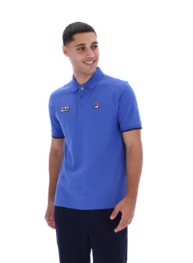 Dazzling Blue Pablo Three-Button Tipped Rib Polo Shirt