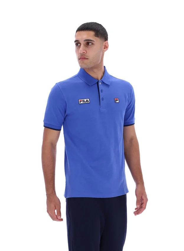 Dazzling Blue Pablo Three-Button Tipped Rib Polo Shirt
