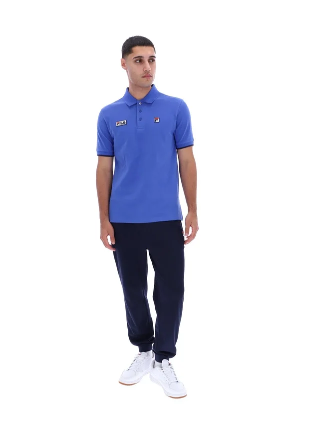Dazzling Blue Pablo Three-Button Tipped Rib Polo Shirt