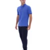 Dazzling Blue Pablo Three-Button Tipped Rib Polo Shirt