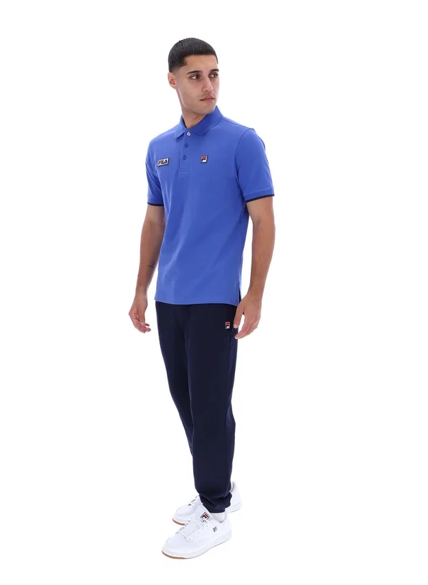 Dazzling Blue Pablo Three-Button Tipped Rib Polo Shirt