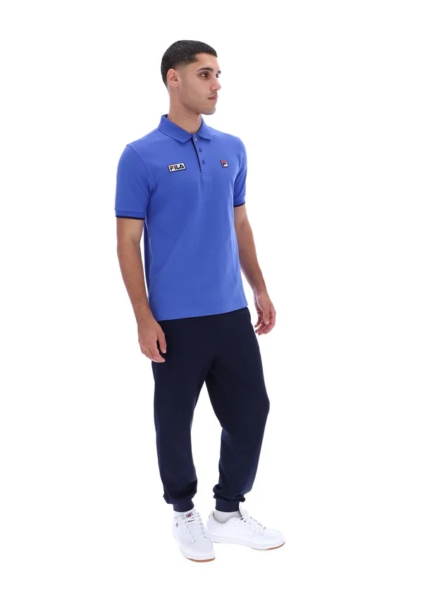 Dazzling Blue Pablo Three-Button Tipped Rib Polo Shirt