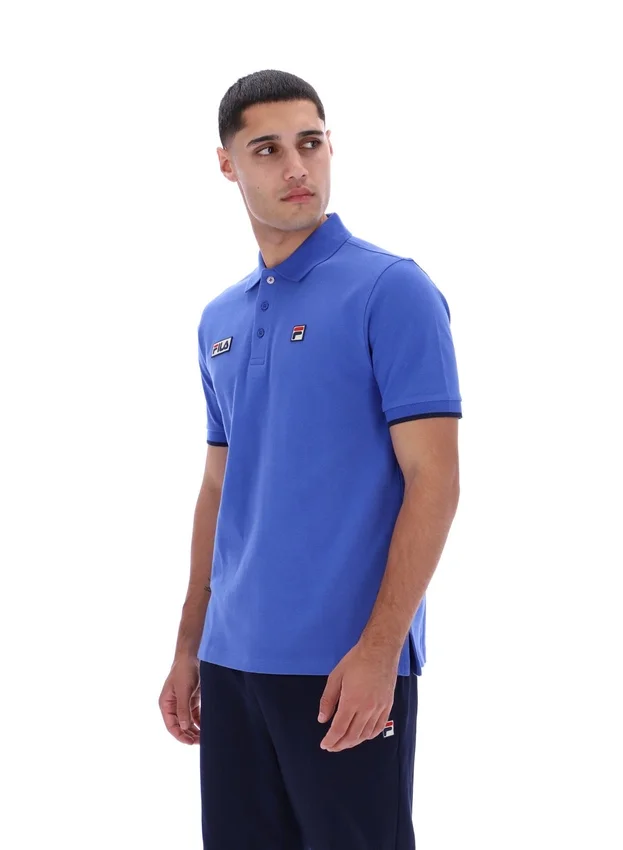 Dazzling Blue Pablo Three-Button Tipped Rib Polo Shirt