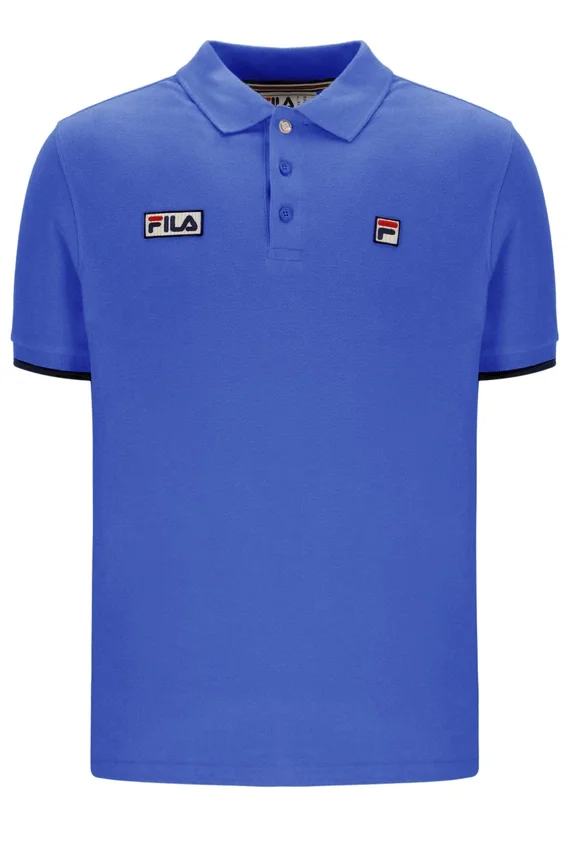 Dazzling Blue Pablo Three-Button Tipped Rib Polo Shirt