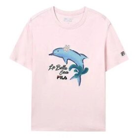 Dolphin Printing Casual Sports Short Sleeve Pink