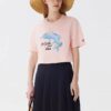 Dolphin Printing Casual Sports Short Sleeve Pink