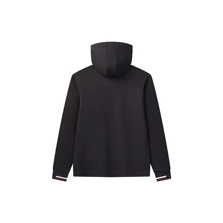 Embroidered Logo Knit Hooded Jacket Blue