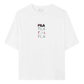 Embroidered Logo Round Neck Sports Short Sleeve White