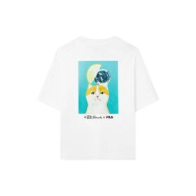 Embroidered Logo Round Neck Sports Short Sleeve White