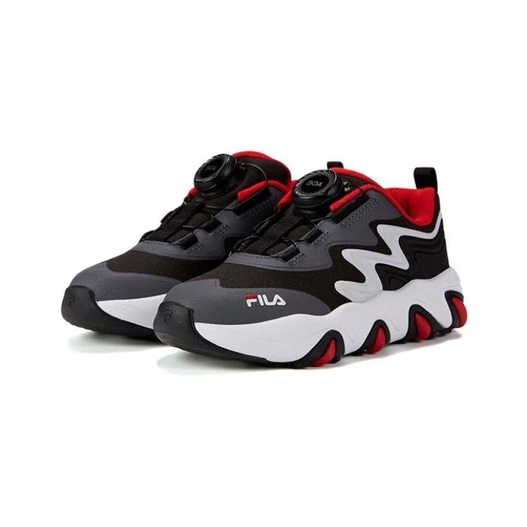 Essential Casual Sneakers "Grey Black Red"