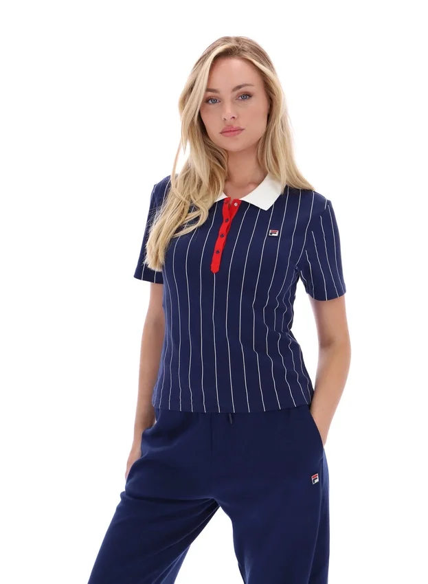 Fila Navy Bai Fitted BB1 Pinstripe Polo