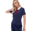 Fila Navy Bai Fitted BB1 Pinstripe Polo