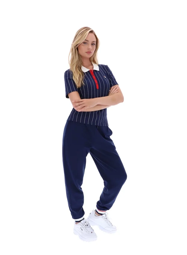 Fila Navy Bai Fitted BB1 Pinstripe Polo
