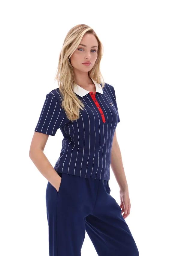 Fila Navy Bai Fitted BB1 Pinstripe Polo