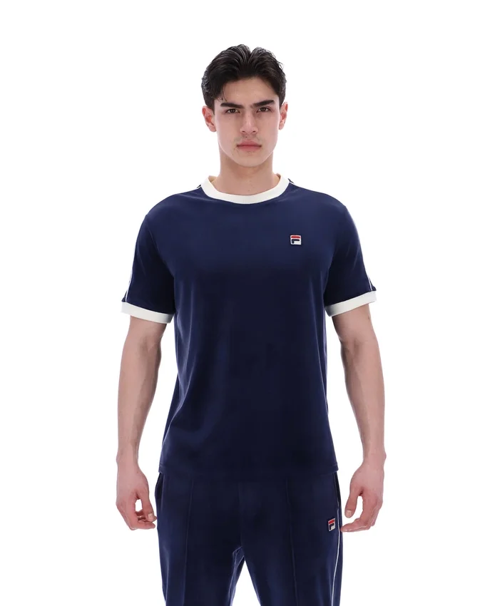 Fila Navy Basilio Velour Tee