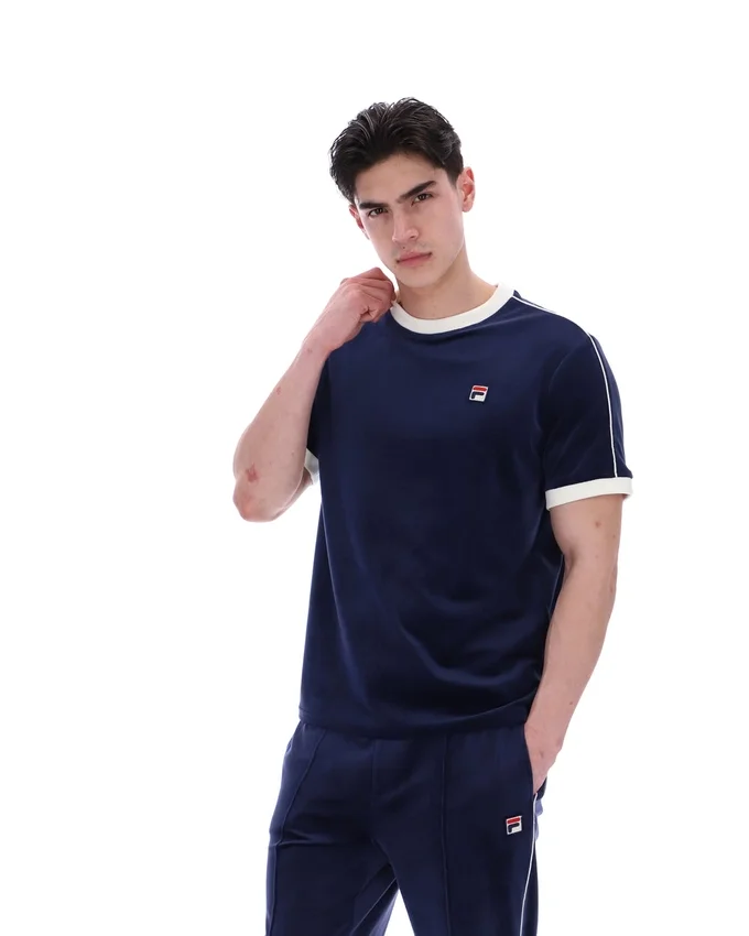 Fila Navy Basilio Velour Tee