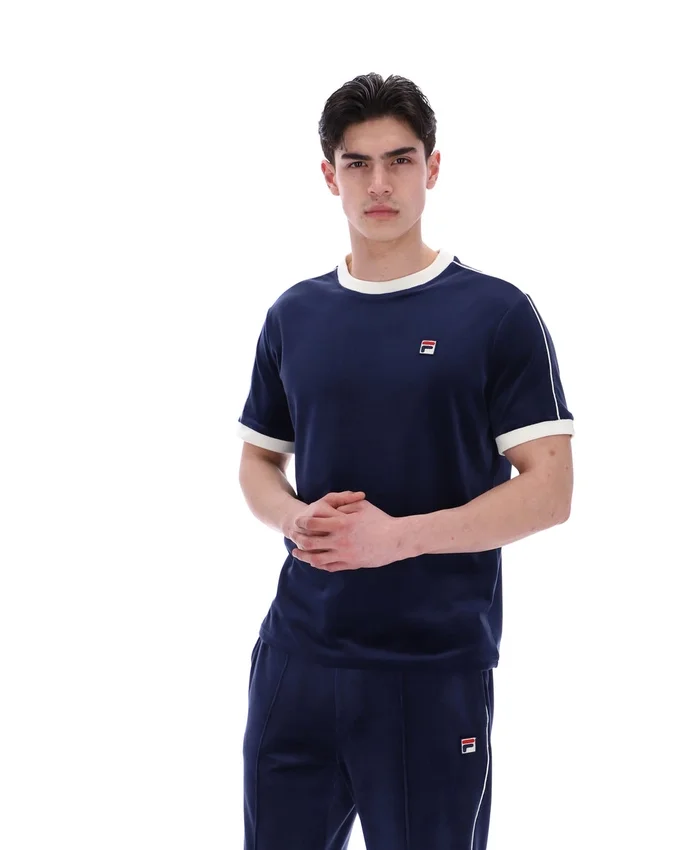Fila Navy Basilio Velour Tee
