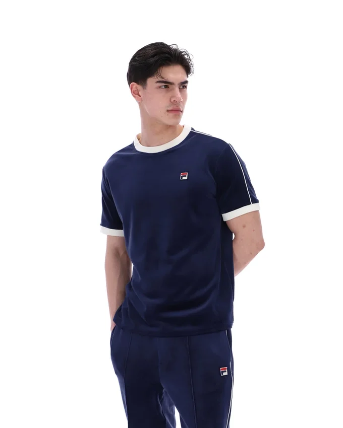 Fila Navy Basilio Velour Tee