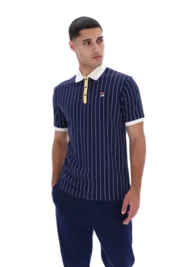 Fila Navy BB1 Classic Vintage Striped Polo
