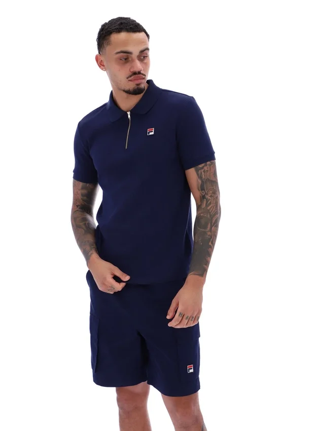Fila Navy Benjamin Micro Waffle Polo