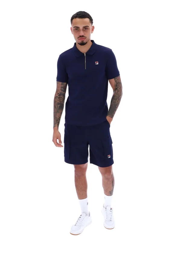 Fila Navy Benjamin Micro Waffle Polo