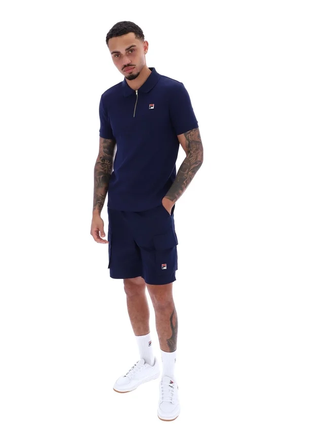 Fila Navy Benjamin Micro Waffle Polo