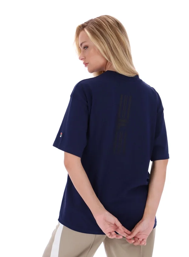 Fila Navy Cinzia Boyfriend Style T-Shirt