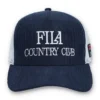 Fila Navy Cody Corduroy Mesh-Back Cap with Embroidered Graphic