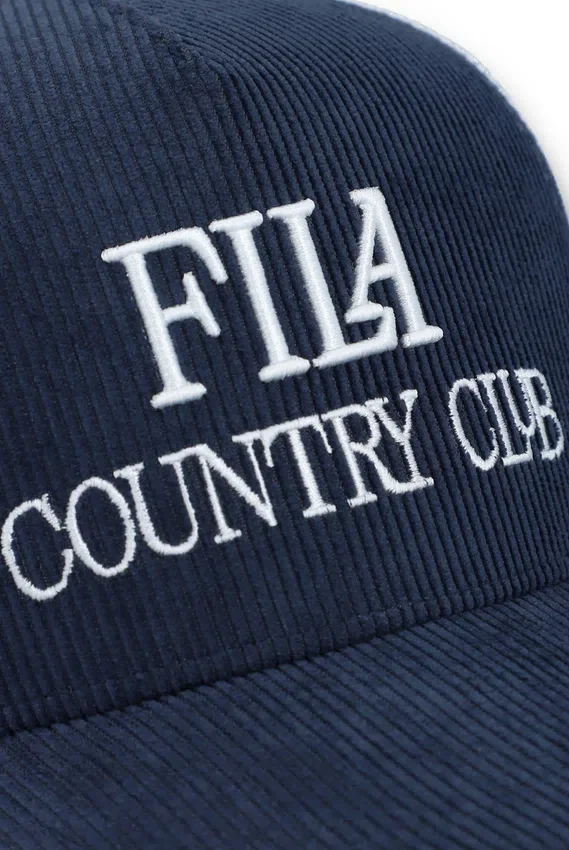 Fila Navy Cody Corduroy Mesh-Back Cap with Embroidered Graphic
