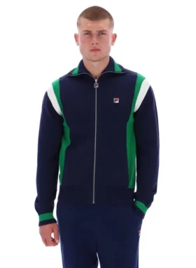 Fila Navy Cortez Colourblocked Knitted Track Top