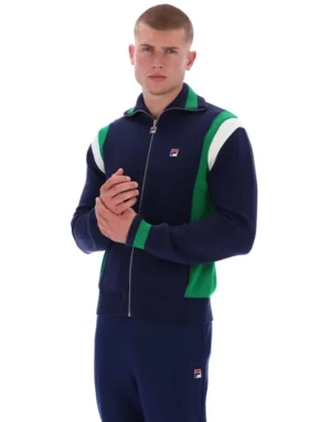 Fila Navy Cortez Colourblocked Knitted Track Top