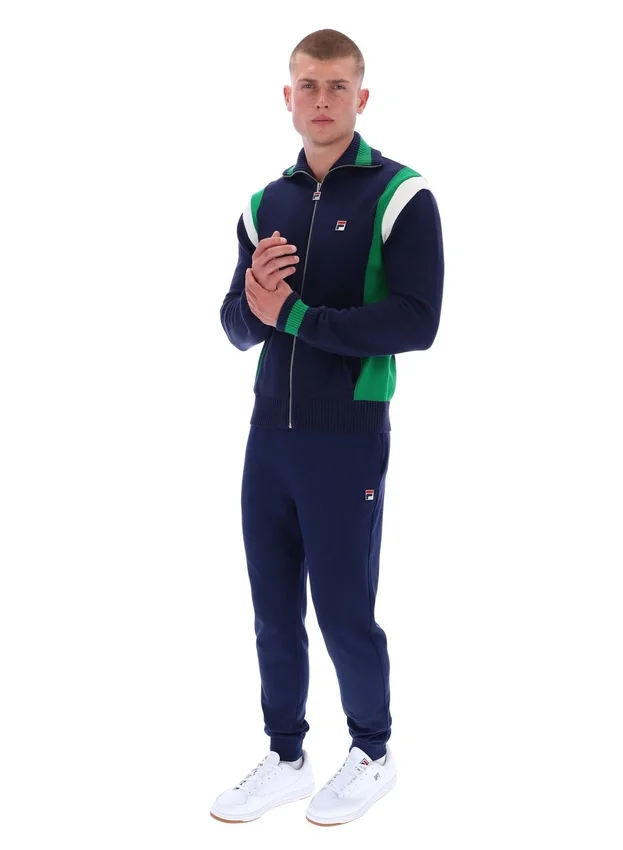 Fila Navy Cortez Colourblocked Knitted Track Top