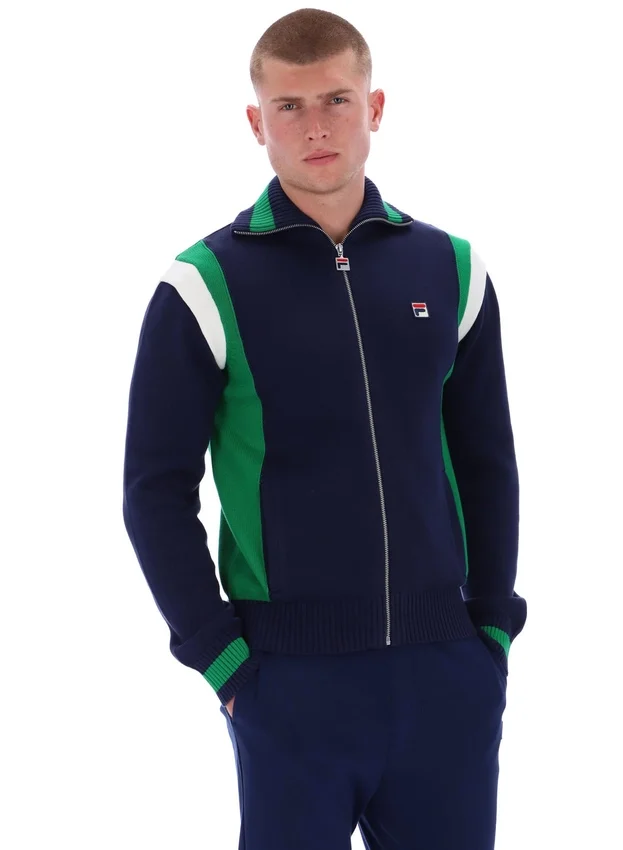 Fila Navy Cortez Colourblocked Knitted Track Top
