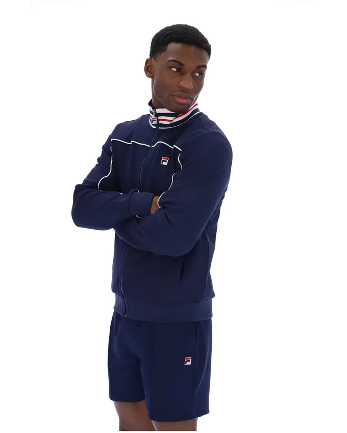 Fila Navy Federico Tipped Neck Track Top