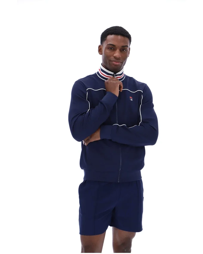 Fila Navy Federico Tipped Neck Track Top