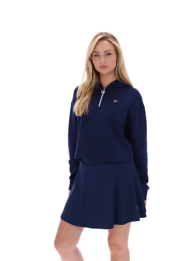 Fila Navy Fiorella 1/4 Zip Up Hoodie